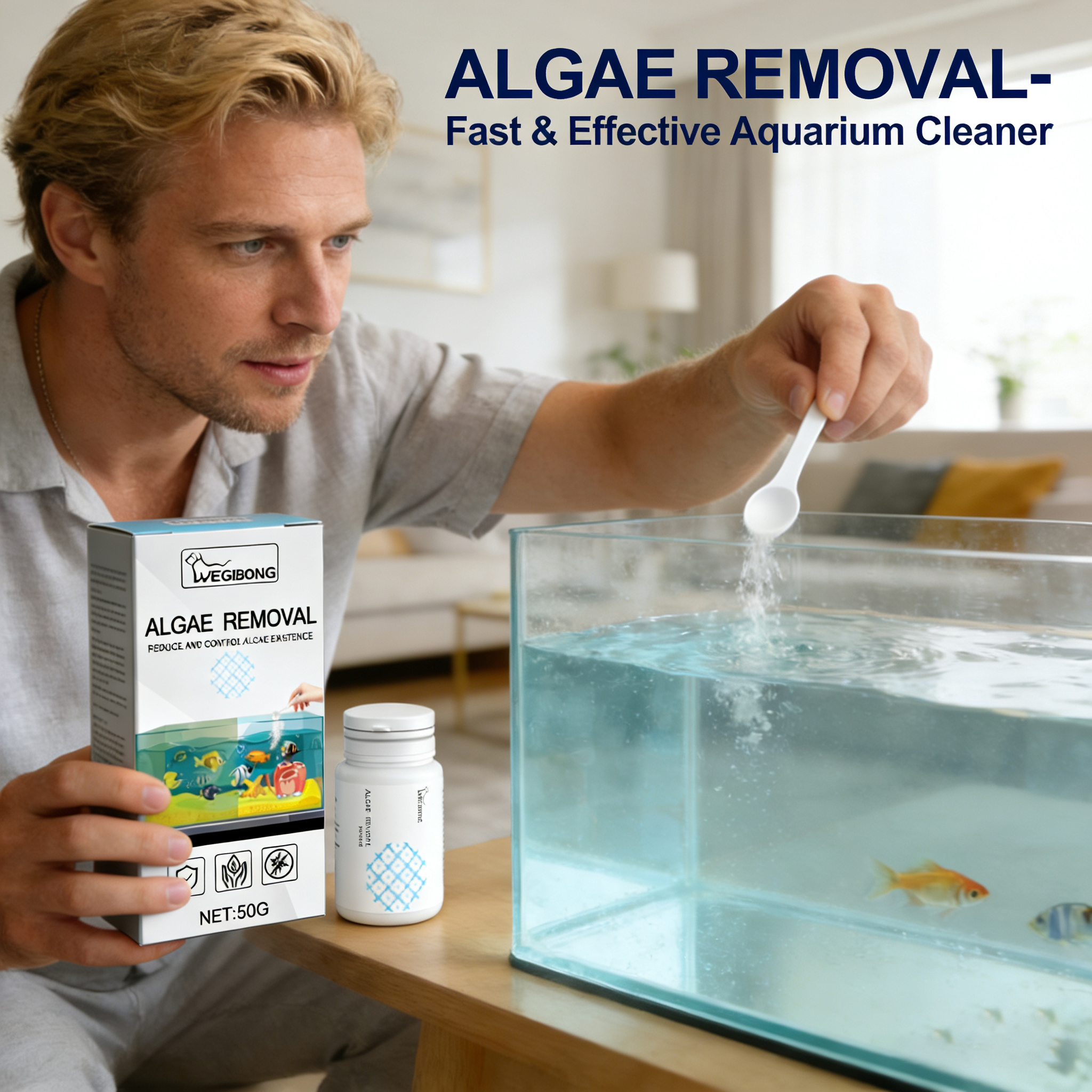 Aquarium Marine Salt - Algae Removal Quickly Removing Fish Manure
